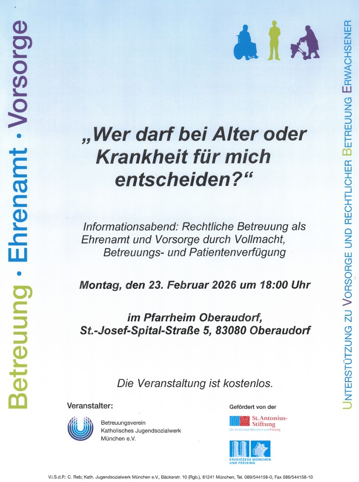 Plakat Vortrag Vorsorge 23022026