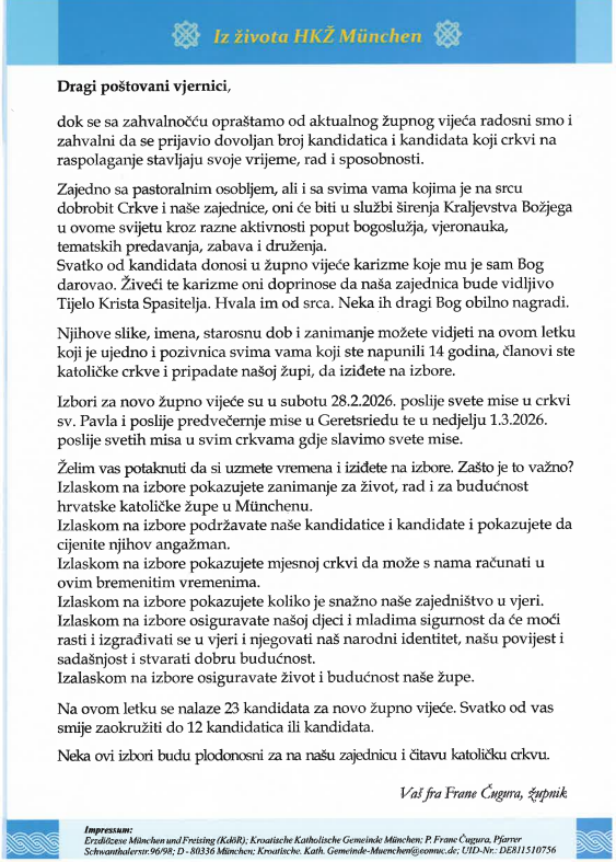 Župni listić izbori za župno vijeće