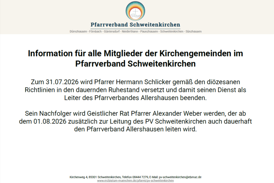 Vermeldetext Allershausen