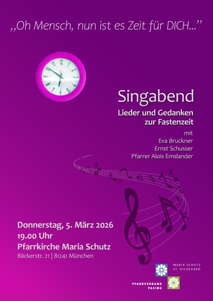 Plakat Fastenlieder-Singen