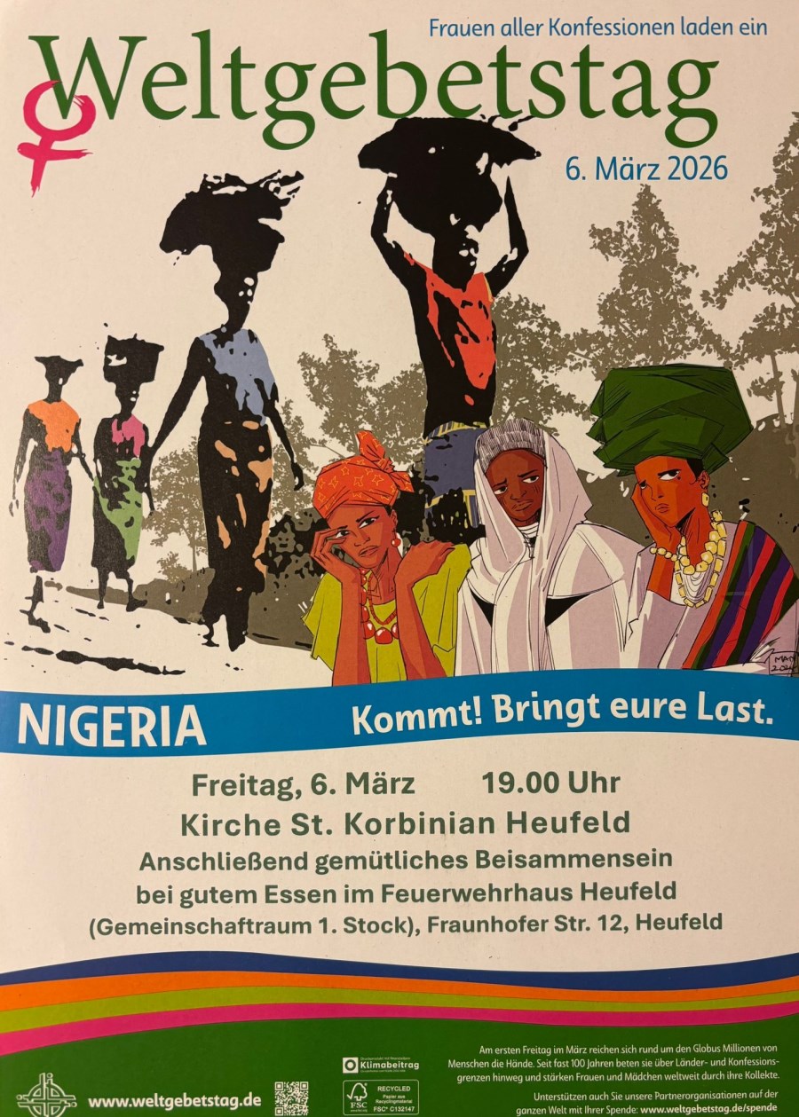 Einladung zum Weltgebetstag am Freitag, 6. März 2026