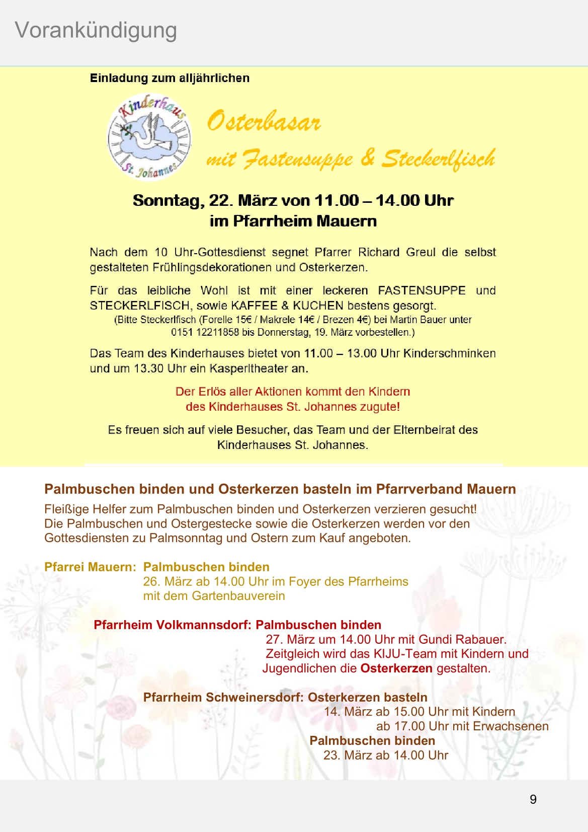 Pfarrblatt für die Pfarrverbände Hörgertshausen-Gammelsdorf und Mauern 02.März bis 06.April 2026 Seite 09