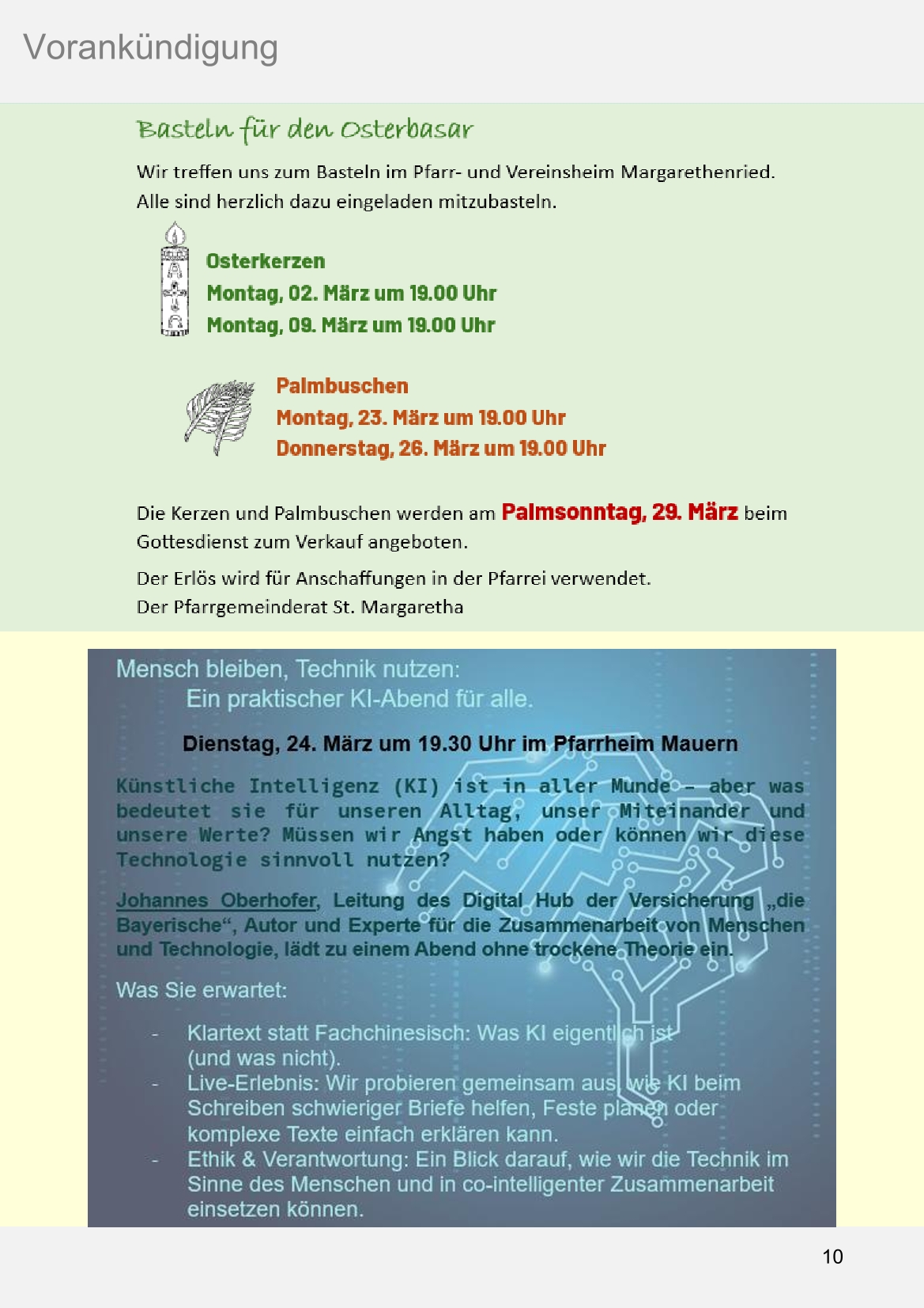 Pfarrblatt für die Pfarrverbände Hörgertshausen-Gammelsdorf und Mauern 02.März bis 06.April 2026 Seite 10