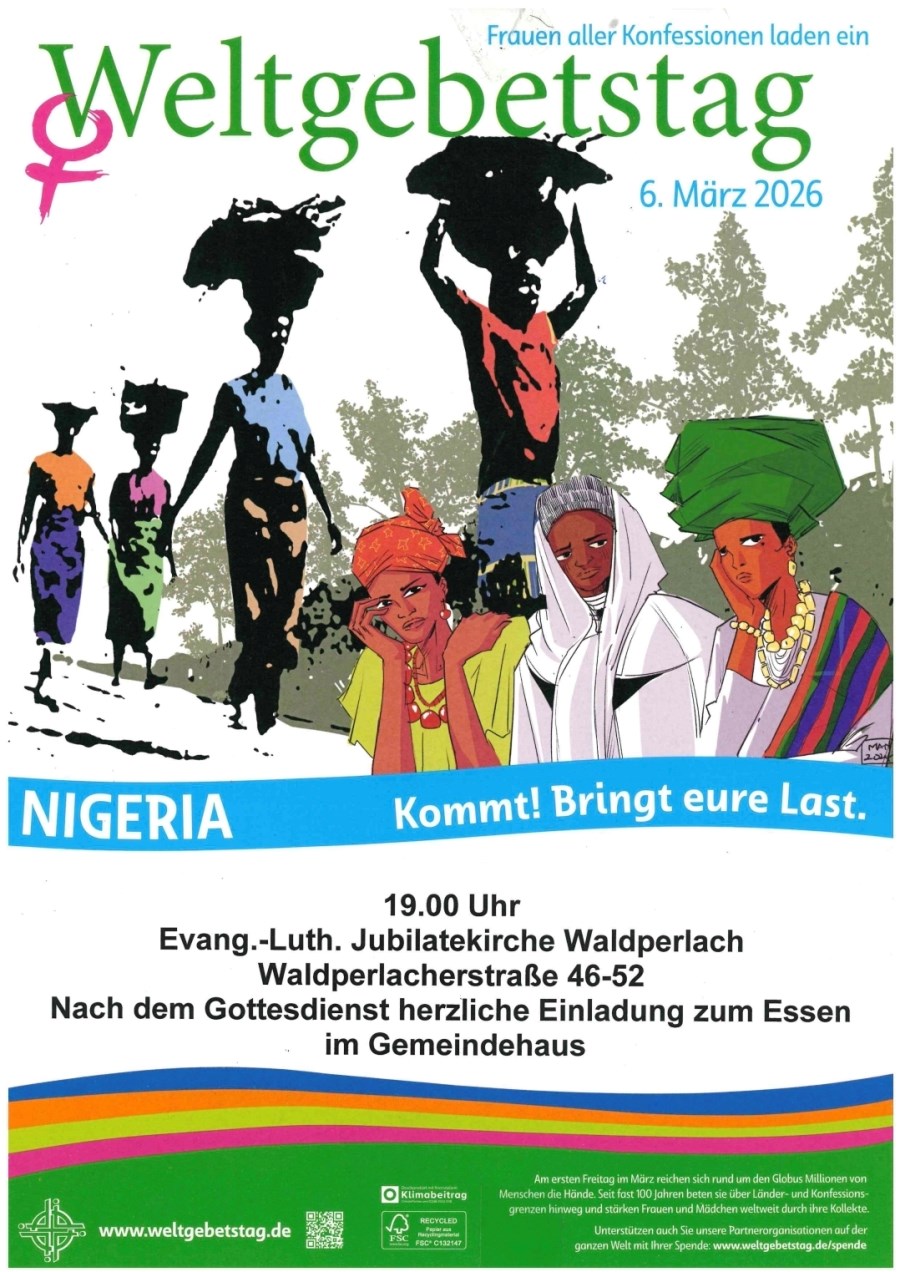 Plakat Weltgebetstag 06.03.2026 in Waldperlach